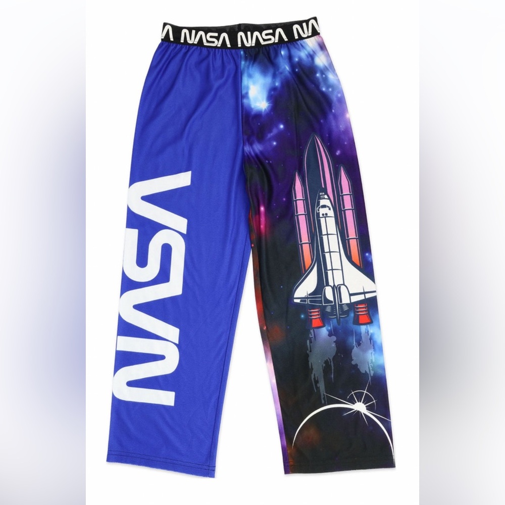 2 Pair NASA Pajama Pants Boys Multicolor Space Stars Lounge Sleep NEW - Picture 2 of 3